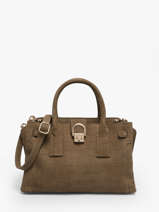 Sac Port Main S Equestre Croco Cuir Etrier Beige equestre croco EEQC142S